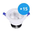 Mehrfachpackung 15x LED Downlight Rund Schwenkbar 12W 960lm 60D - 930 Warmweiß | 110mm - Ausschnitt 90mm - UGR 